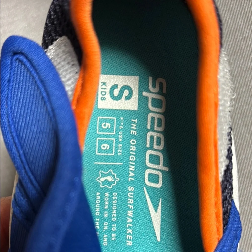 Speedo Blue and Orange Water Shoes with Textured Grip